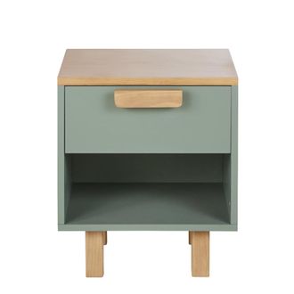 Maisons du monde Mesita de noche de 1 caj&oacute;n verde claro