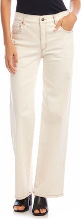 Karen Kane High Waist Wide Leg Jeans in Natural at Nordstrom, Size 16