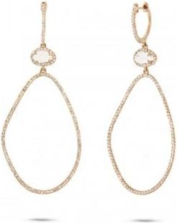 Allurez 0.92ct Diamond & 0.69ct White Topaz 14k Yellow Gold Earrings