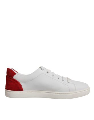 Dolce & Gabbana White Suede Leather Low Top Sneakers Mens Shoes (Pre-Owned)