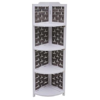 Hhg Hhg - Nunca Usado] Estanter&iacute;a Esquinera 655, Soporte De Estanter&iacute;a, Plegable 4 Estantes, Madera De Paulownia 110cm, Blanco, Mimbre Antracita