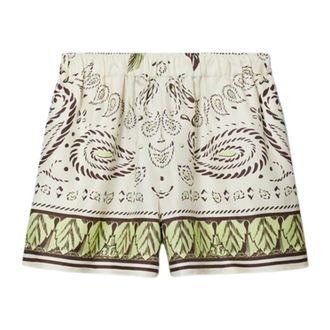 Tory Burch Silk Camp Shorts - female - Tory Burch - Short Shorts - Multicolor - S - Shorts