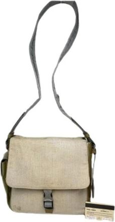 Prada Pre-owned Cross Body Bags, female, Beige, Size: ONE SIZE Pre-owned Canvas Cross Body Bag