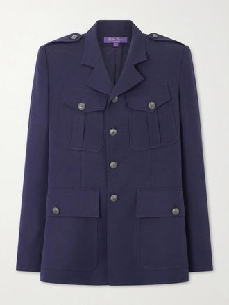 Ralph Lauren Collection Giacca In Lana Grain De Poudre Annabeth - Blu
