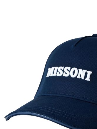 Missoni Mens Printed Logo Baseball Cap Blue Accessories > Beanies & Hats