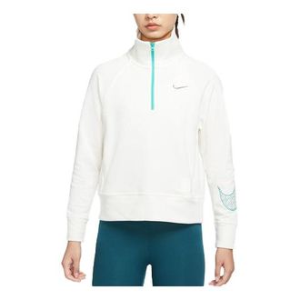 Nike (WMNS) Nike CNY New Years Edition Casual Sports Solid Color Half Zipper Stand Collar Hoodie Jacket Sail White DQ5371-133