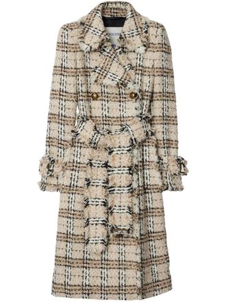 Burberry Check Bouclé coat - women - Fabric - 2 - Neutrals