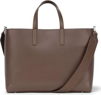 Calpak Haven Faux Leather 15-Inch Laptop Tote in Espresso at Nordstrom