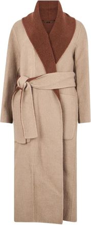 Moorer Ellesmere Coat - Dames - Jas met riem - Beige - XS - Wol - Jassen