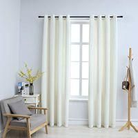 OEM Cortinas Opacas Con Ojales, 2 Piezas, Terciopelo Color Crema, 140 X 225 Cm - Crezuo