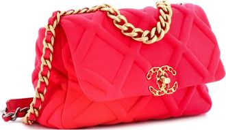 Chanel 19 Flap Bag Quilted Jersey Medium crossbody bag - Roze