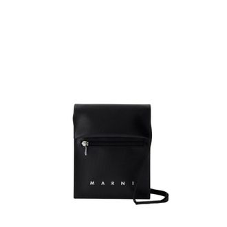 Marni Messenger Bags, male, Black, Size: ONE SIZE Black Crossbody Bag Synthetic Material