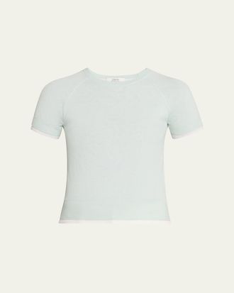 Vince Short-Sleeve Double-Layer Tee
