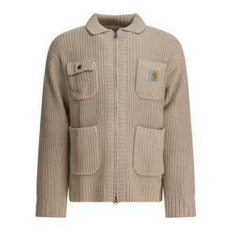 Carhartt Work in Progress Chore Knit Jacket - Heren - Vesten - Beige - XL - Wol - Truien & Vesten