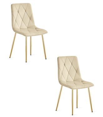 OEM Silla Libra - Terciopelo Beige Claro / Patas Doradas X 2