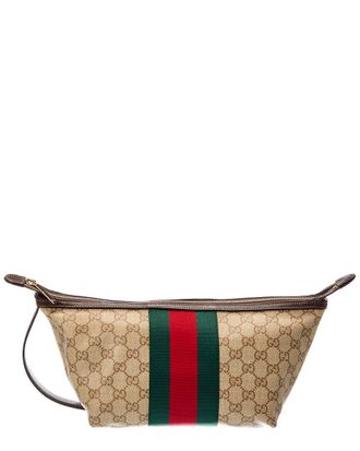 Gucci Gg Web Small Canvas Toiletry Case