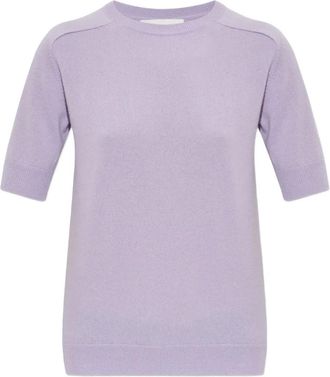 Lisa Yang T-shirt in cashmere a maniche corte - Viola