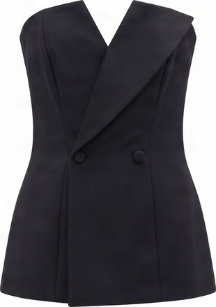 P.A.R.O.S.H. Double-Breasted Sleeveless Virgin Wool Top