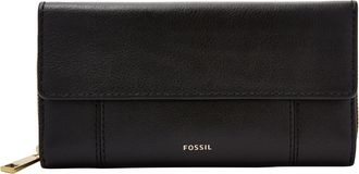 Fossil Womens Jori RFID Leather Flap Clutch