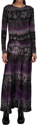 Rabens Saloner Arizona Long A-Line Skirt In Purple Combo