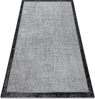 RugsX Rugsx - Alfombra De Cuerda Sisal Floorlux 20401 Marco Plateado/negro Grey 240x330 Cm