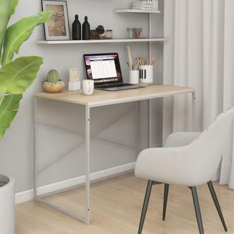 vidaXL Vidaxl - Escritorio De Ordenador Madera De Ingenier&iacute;a Blanco Y Roble