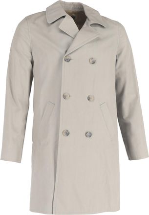 A.P.C. A. P.C. Double-Breasted Coat in Grey Cotton