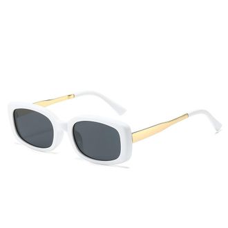 Generic Small Frame Sunglasses Men Women Outdoor Vacation Decorative Sun Glasses(White)