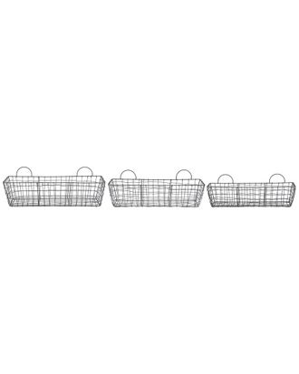 Esschert Design Set of 3 Rectangular Wire Baskets