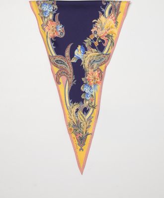 Etro Triangular All-Over Floral Print 100% Silk Foulard