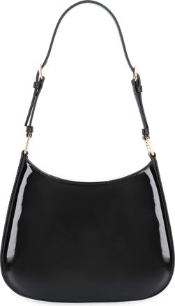 Prada Womens Shoulder Bag Cleo Patent Leather Black Calf Handbags Hand