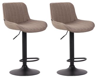 Clp Set de 2 Taburetes de bar regulable en Tela Gris topo