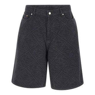 Casablanca Denim Shorts, male, Black, Size: W34 Laser Monogram Denim Shorts
