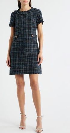 Eliza J Tweed A-Line Dress in Navy Black at Nordstrom Rack, Size 10