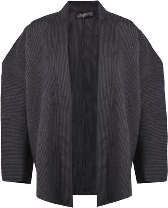 Cortana Oversized Jacquard Jas - Dames - Blazers - Blauw - S - Wol - Jassen