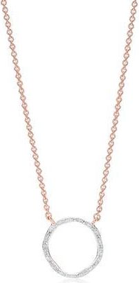 Monica Vinader Riva Circle Diamond Pendant Necklace in Rose Gold/Diamond at Nordstrom Rack, Size 18 In