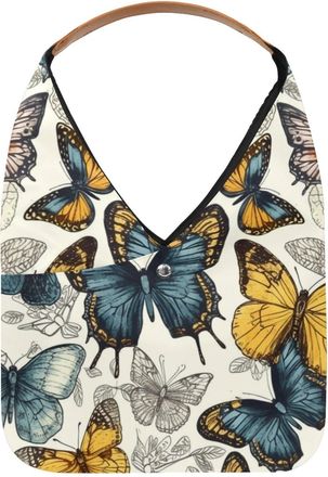 Generic Butterfly Reusable Lightweight Grocery Bags - Foldable Into Compact Pouch, Washable & Sturdy, Multipurpose for Shopping and Travel