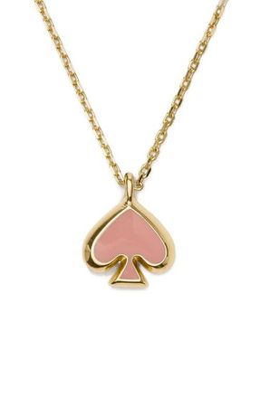 Kate Spade New York mini spade pendant necklace in Pink at Nordstrom