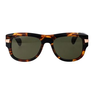 Gucci Zonnebril met vierkant montuur - Heren - Zonnebrillen - Veelkleurig - 54 MM - Nylon - Accessoires