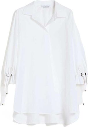 Max Mara Baumwollpopeline-Bluse in Wei&szlig;optik
