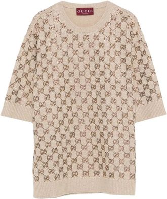 Gucci Sweaters Beige - Dames - Ronde hals truien - Beige - XS - Truien & Vesten