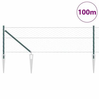 Berkfield Home Hexagon Fence Green 0.8x100 m Steel