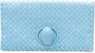Bottega Veneta Pre-owned Clutches, female, Blue, Size: ONE SIZE Pre-owned Woven Nappa Clutch