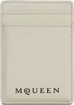 Alexander McQueen Portacarte in pelle con logo - Bianco