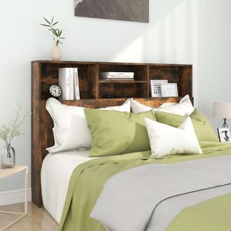 vidaXL Mueble Cabecero Color Roble Ahumado 140x19x103,5 Cm Vidaxl