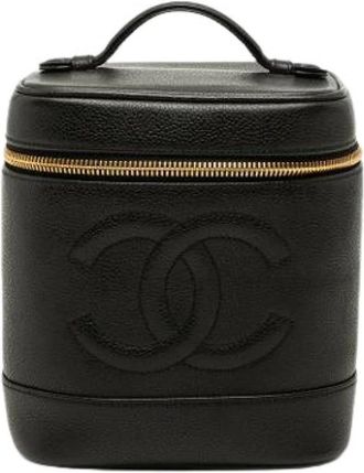 Chanel Pre-owned Vanity Bag - Dames - Vintage Handtas - Zwart - ONE Size - Leer - Vintage