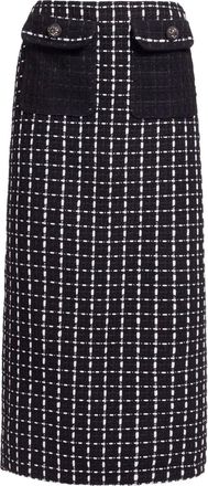 Elie Saab tweed midi skirt - Black