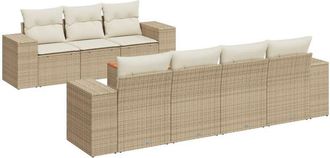 vidaXL Vidaxl - Juego De Sof&aacute;s De Jard&iacute;n Con Cojines Beige 8 Pzas Rat&aacute;n Pe