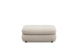 Castlery Fable Side Ottoman Customized, Performance Classic Twill, Light Grey, Spill Resistant, Ultra Deep Seats for Ottomans