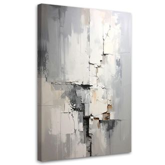 Feeby Cuadro En Lienzo, Abstracci&oacute;n Moderna Gris Y Beige, 80x120